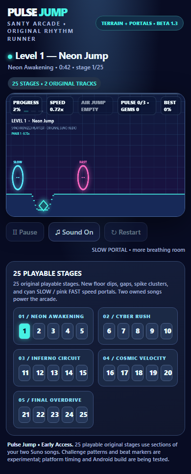Screenshot of Pulse Jump rhythm platformer
